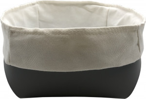 10643979 ADJ Хлебница со съемным мешочком из льна, 20х20см (черная) Кожа искусственная