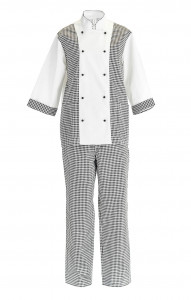 70026 Костюм "Люкс" поварской мужской белый-клетка средняя  Повар  размер 52-54/182-188