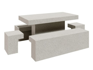 Бетонный стол для пикника со встроенными скамейками