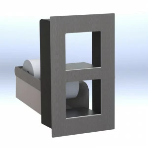 BWM560 Встраиваемый контейнер для двух небольших рулонов туалетной бумаги, МАТОВАЯ СТАЛЬ Merida