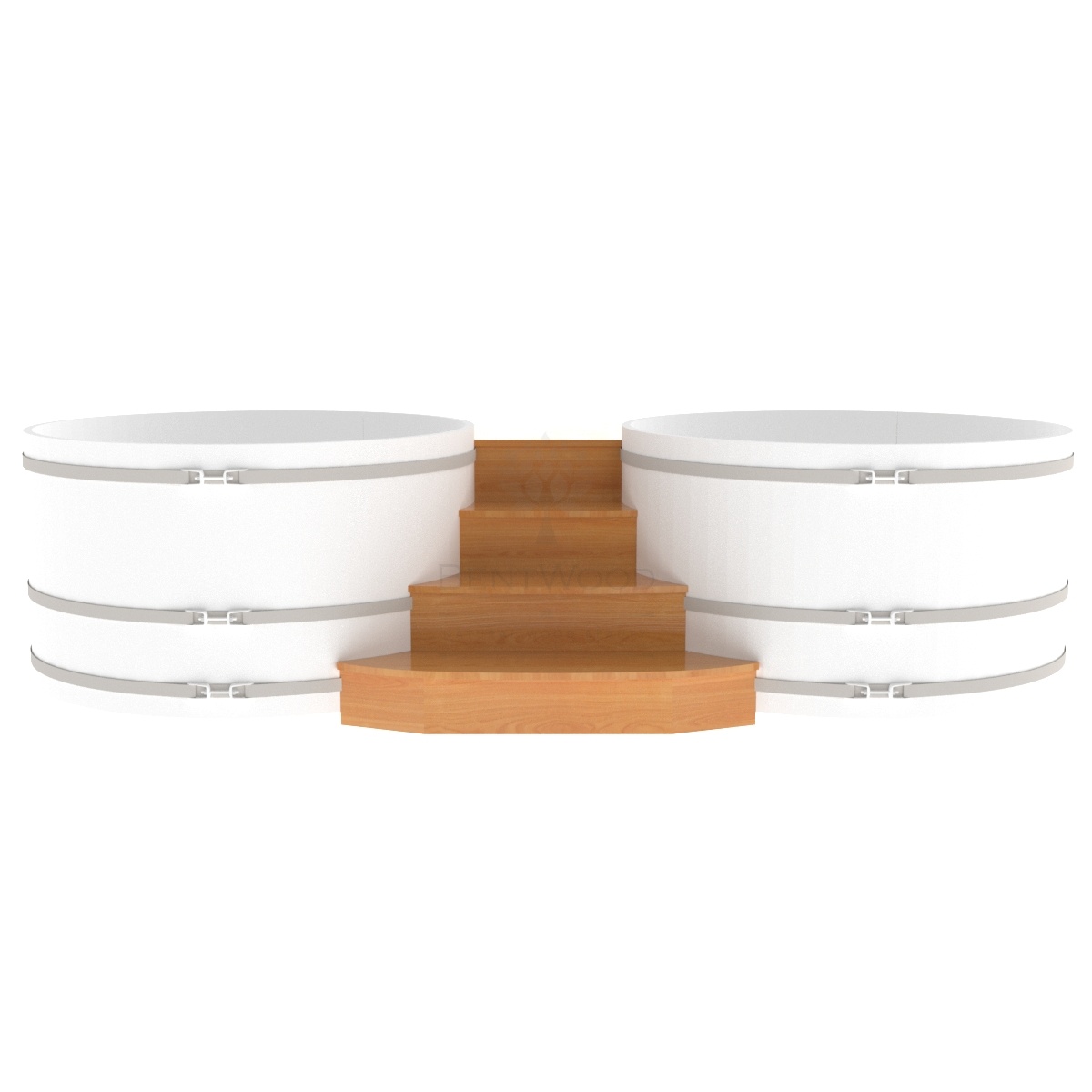 2102 Подиум на 2 купели D 1.8 лиственница натуральная Alyarus  - Вид №1