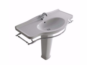 Керамическая раковина с держателем для полотенец