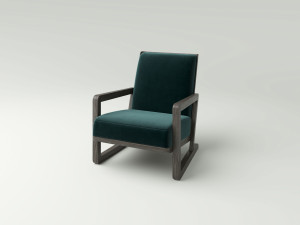 Бархатное и Дубовое кресло с подлокотниками