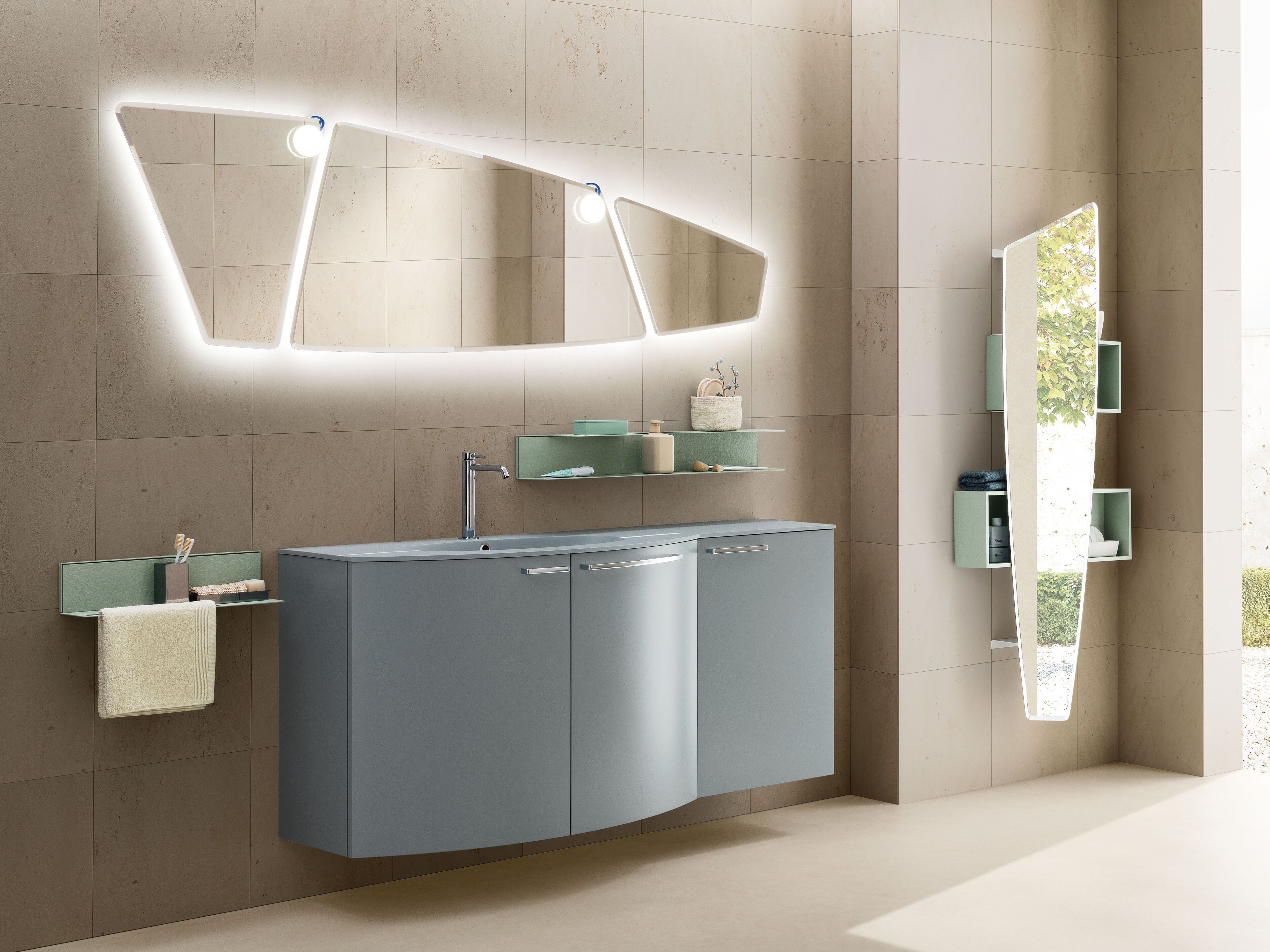 Матовый лакированный деревянный подвесной умывальник ARBLU Dress System ARCH-00100620