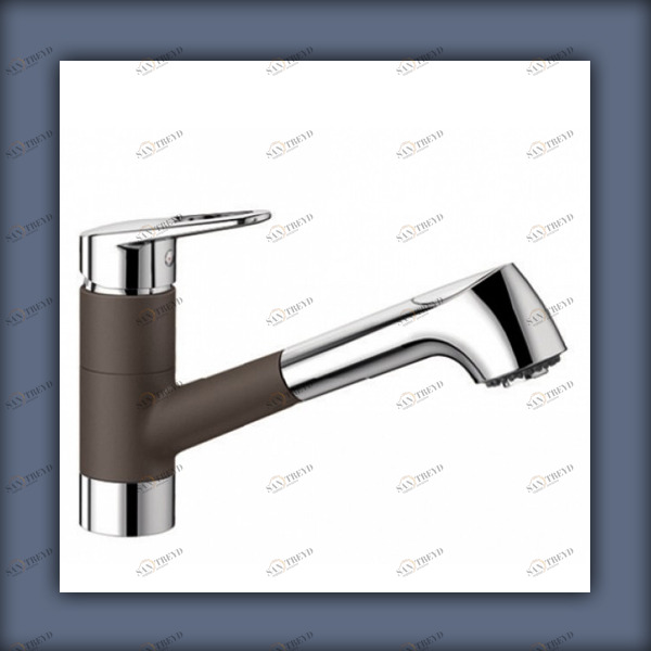 Кухонные смесители с выдвижным изливом кофейный Notis Blanco 523258