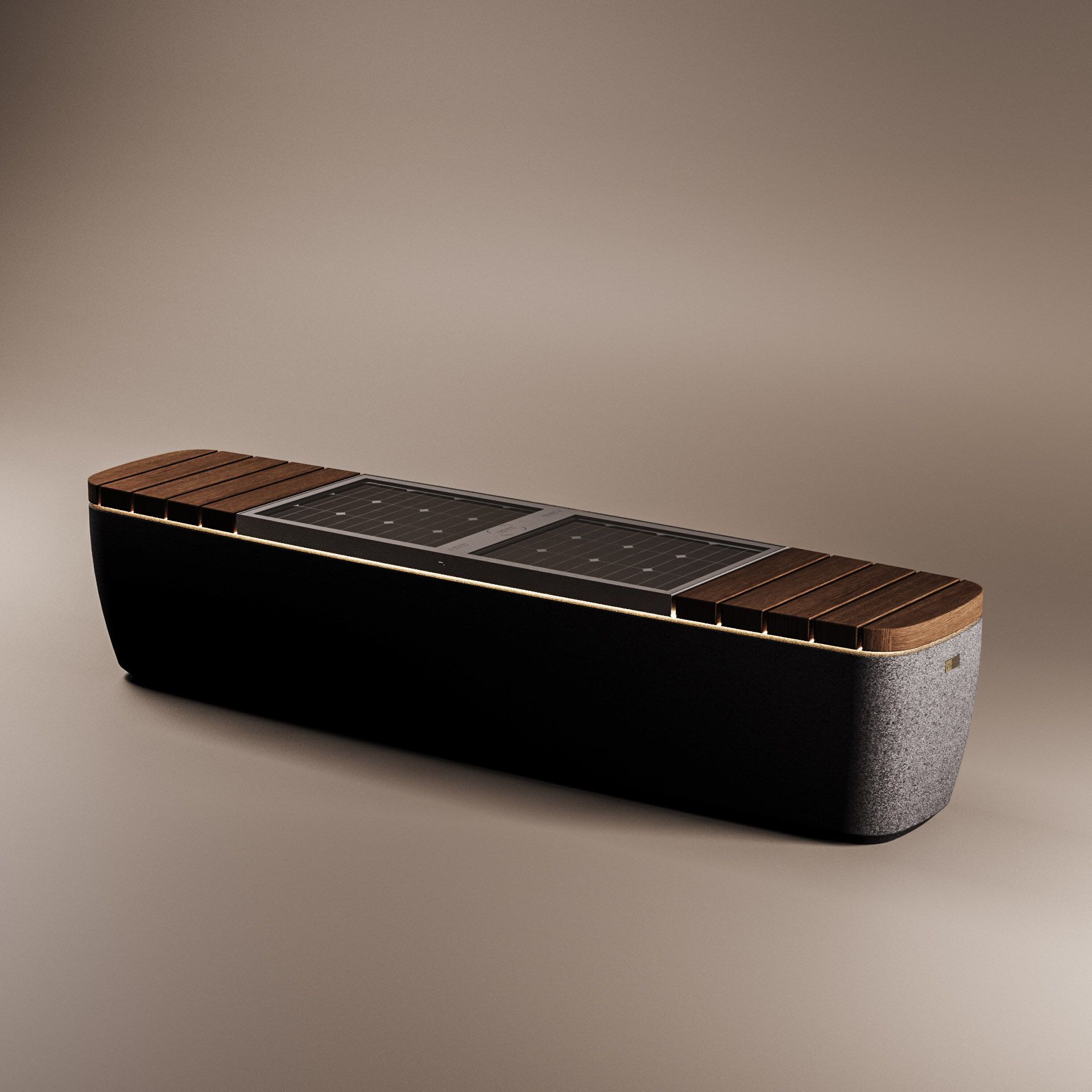 Солнечная бетонная скамья со встроенным освещением Kremen ARCH-00122992 - Вид №22