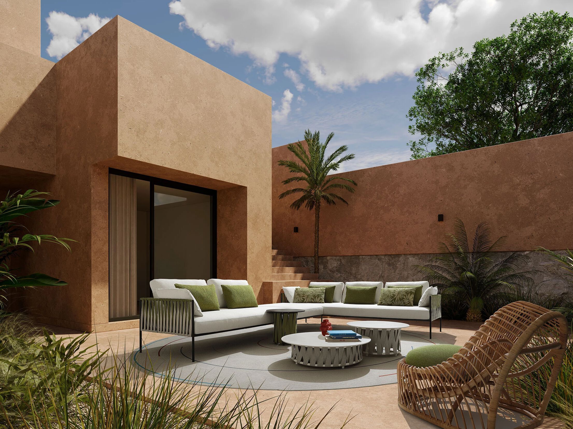 3-местный тканевый садовый диван Nodo Italia Zip ARCH-00045959 - Вид №5