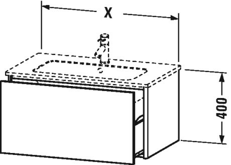 XS407107575 Тумбочка подвесная XSquare #XS4071 610 x 478 мм Лен, декор Duravit - Вид №3