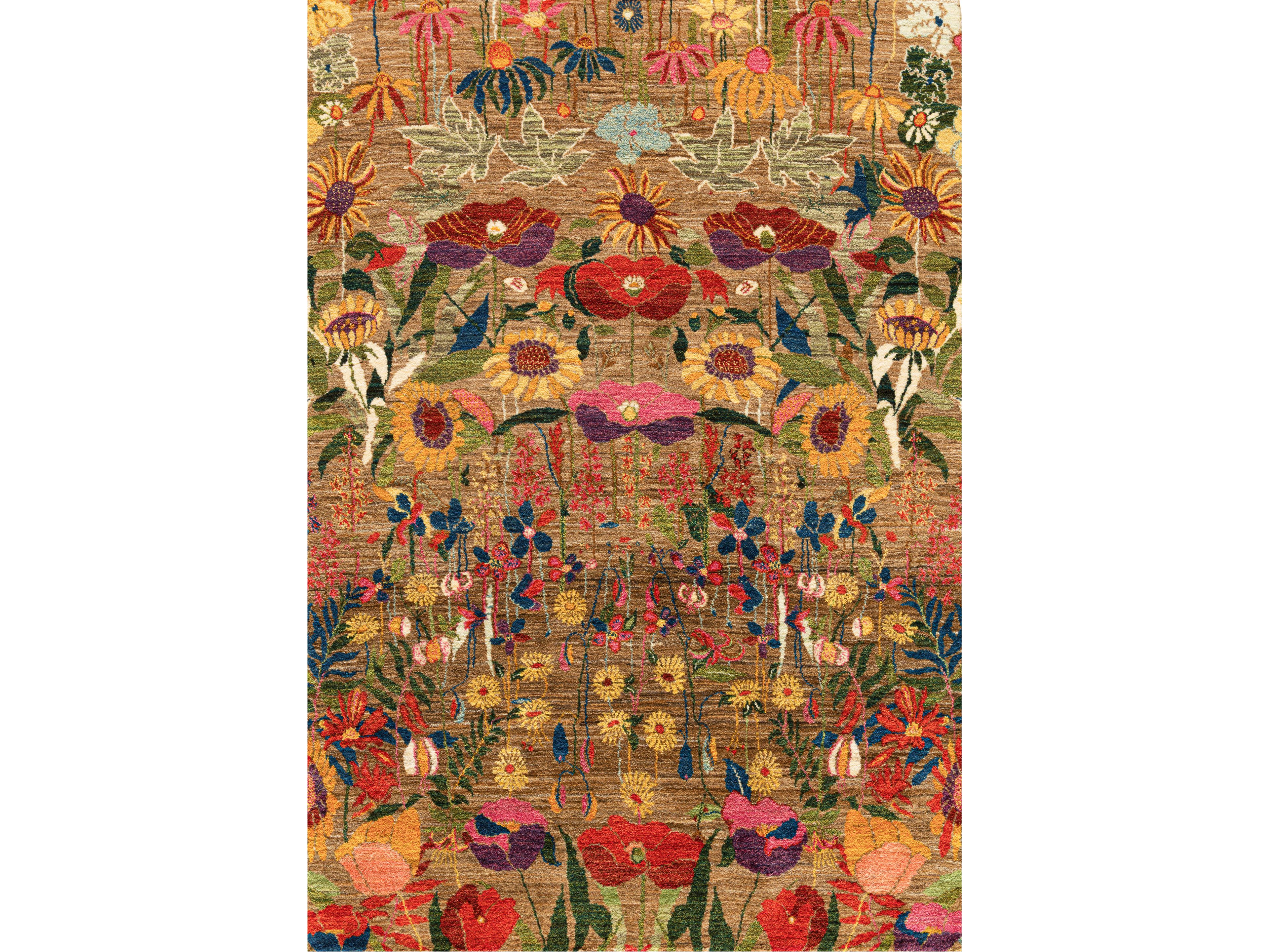 Шерстяной прямоугольный цветочный ковер Zollanvari Garden of Eden-Designer ARCH-00053678