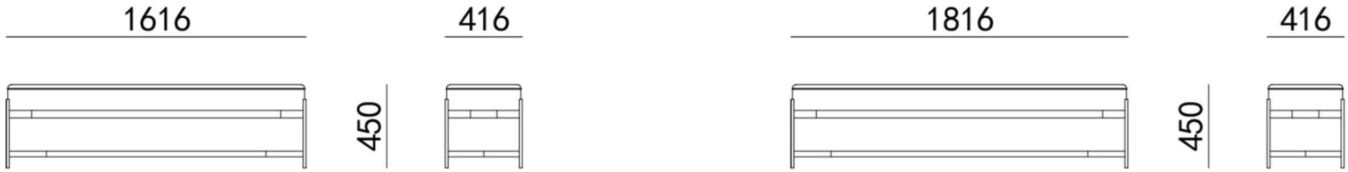 HC28 Cosmo Мягкая скамья из ткани Lonja 24f001 - Вид №1