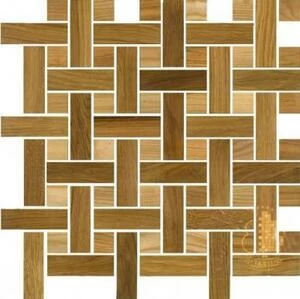 Мозаика и 3D панели из дерева Tarsi Плетёнка 2d512 Дуб Селект (Гладкая) 351х351 мм.