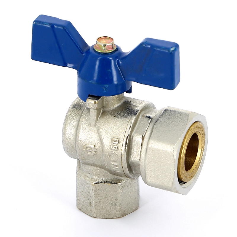 Кран шаровой угловой В с накидной гайкой EVOLUTION бабочка F.I.V. 1/2"х3/4" FIV 6069R077 - Вид №1