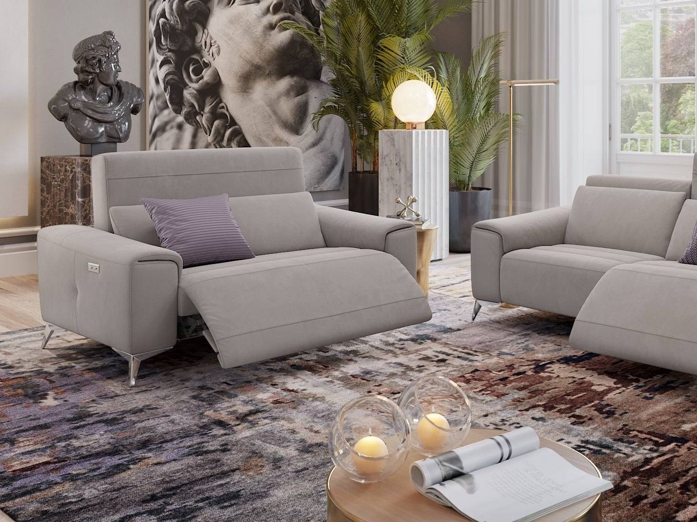 Тканевое кресло с подставкой для ног Sofanella красивая ARCH-00114638 - Вид №2