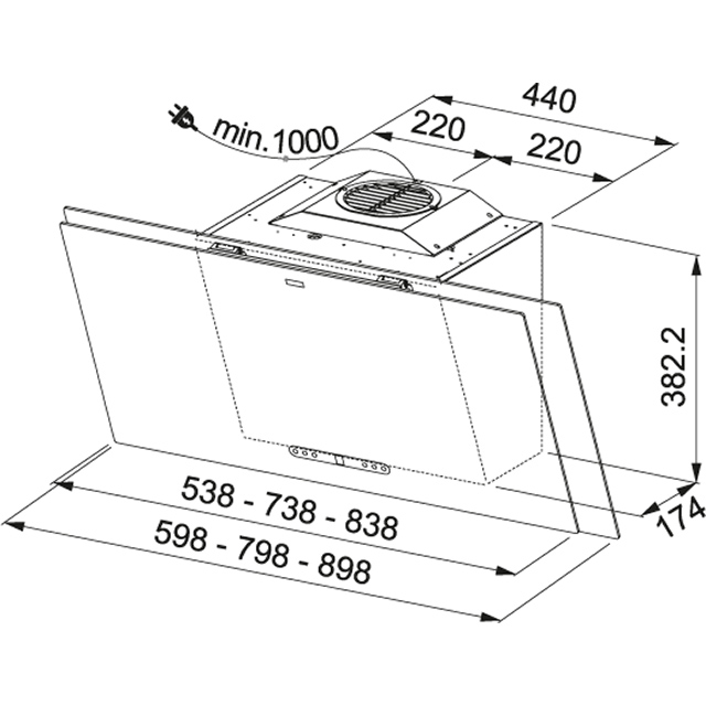 Вытяжка  FMA 2.0 607 GR/BK Franke Maris 2.0 FMA 2.0 607 GR/BK Чёрное/темно-серое стекло  - Вид №1