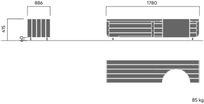 VESTRE Скамья из стали и дерева без спинки Stripes sun-id-1467434 - Вид №19