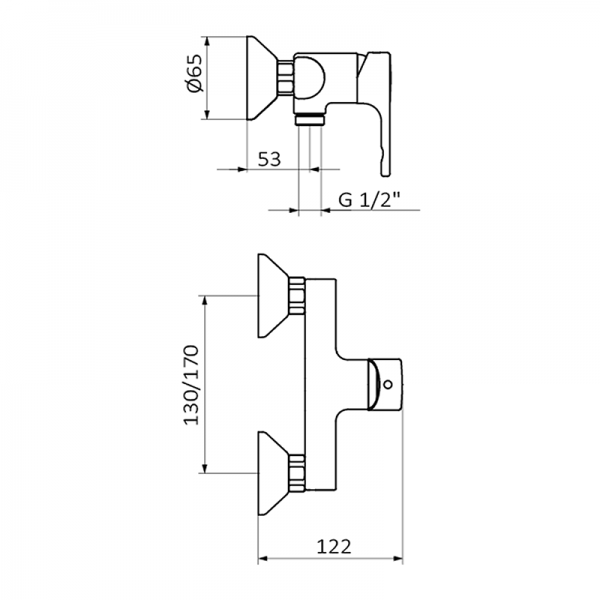 15320150 BASIC Смеситель для душа Хром GRB MIXERS  - Вид №1