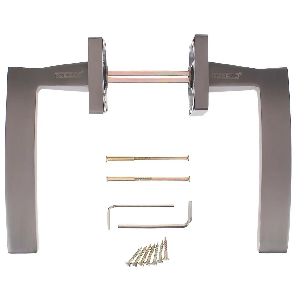 Ручка дверная на розетке AL 520-02 MBN, цвет графит PUERTO STLM-2152701 - Вид №2