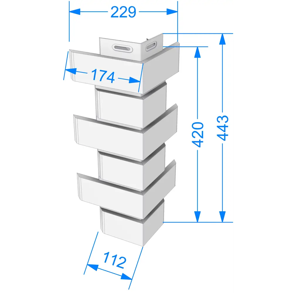 Угол наружный Dacha Кирпич гладкий цвет красный STLM-2164549 - Вид №1