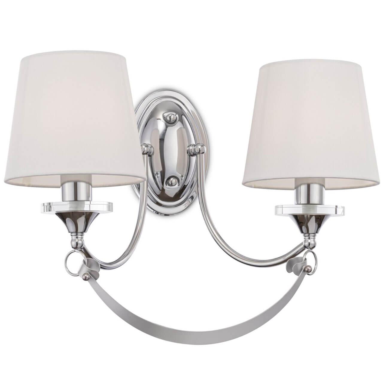 Бра металлическое с абажуром на 2 лампы белое Ariana FR5081WL-02CH FREYA ARIANA 00-3931805 Белый;серебро  - Вид №1