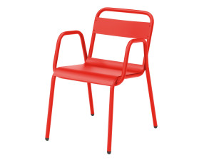 Штабелируемый садовый стул из оцинкованной стали с подлокотниками