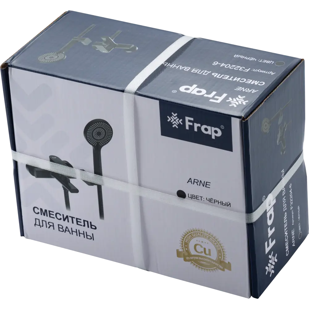 Смеситель для ванны FRAP ARNE черный с лейкой и шлангом 89400931 STLM-1574790 - Вид №5