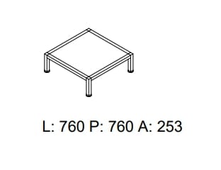 Квадратный журнальный столик из дуба Citterio Borealis ARCH-00079067 - Вид №6