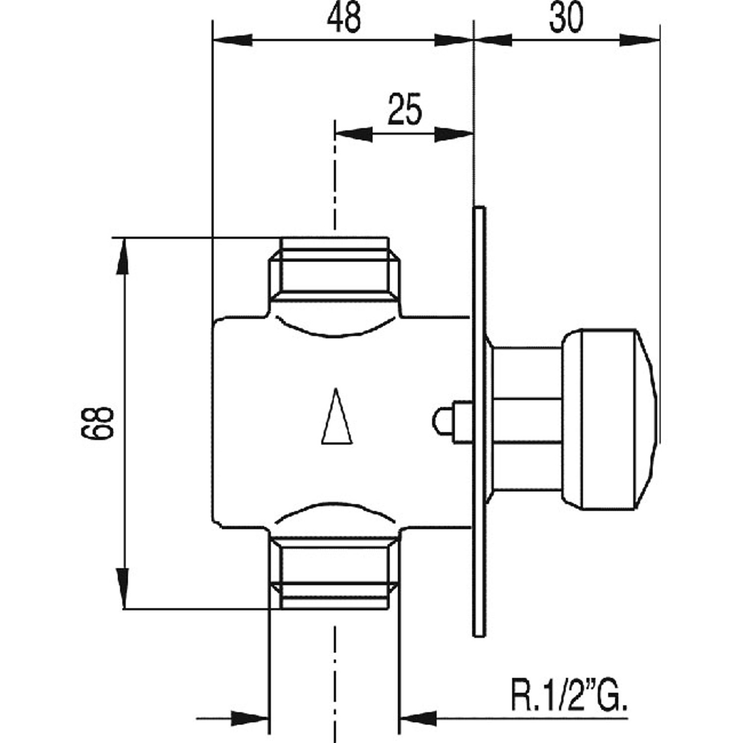КОММУНАЛЬНЫЕ УСЛУГИ Встроенный сливной кран с таймером для писсуара на 1 воду-01220801 TRES Temporizados - Вид №1