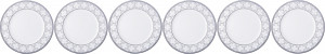 10651641 Noritake Набор из 6 тарелок пирожковых Noritake "Трефолио,платиновый кант" 16,7см Фарфор костяной