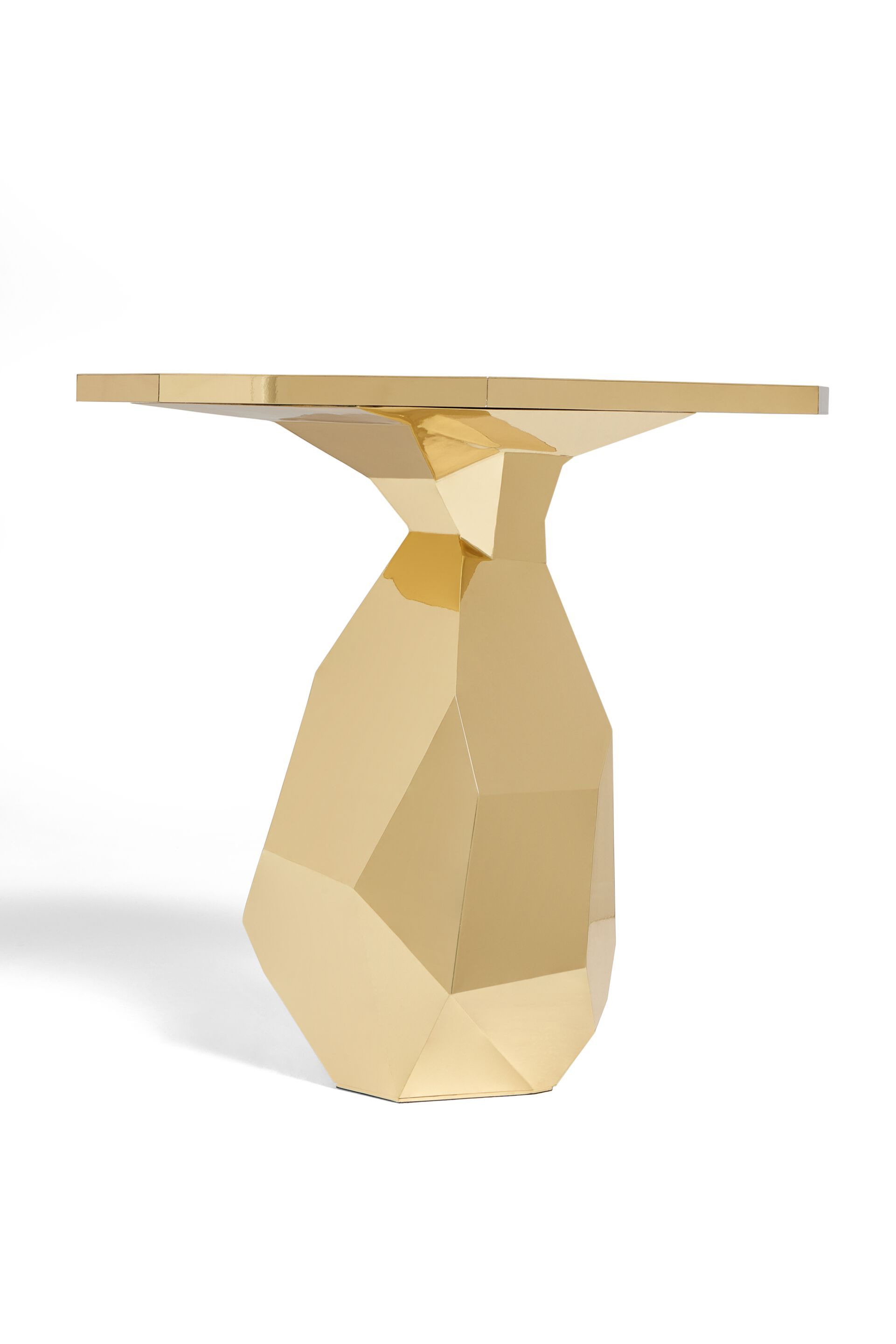 Высокий монолитный латунный журнальный столик с центральным основанием Ginger & Jagger Земля на Землю ARCH-00080473 - Вид №1