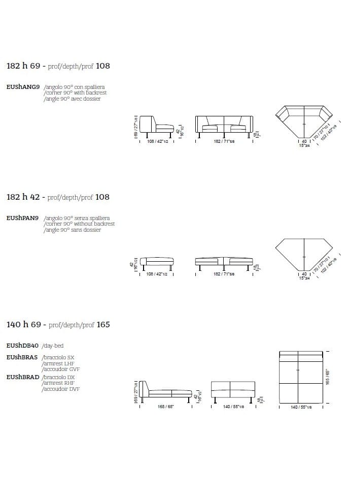 Кожаный и тканевый диван с шезлонгом Borzalino Шифу ARCH-00116472 - Вид №6
