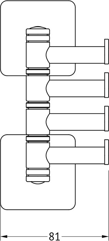 AVA 004 Крючок поворотный четверной ELLUX Avantgarde - Вид №1