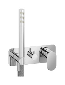 Внешние части встроенного в стену смесителя на 3 потребителя в комплекте с душевым гарнитуром. WE ARE IB yp206np Chrome YesPlease