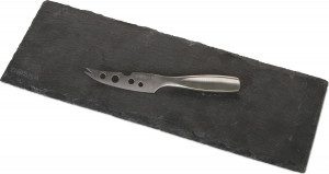 10625053 Boska Доска сервировочная для сыра Boska с ножом для мягких сыров, узкая, 33x11.5x1см, сланец Сталь нержавеющая