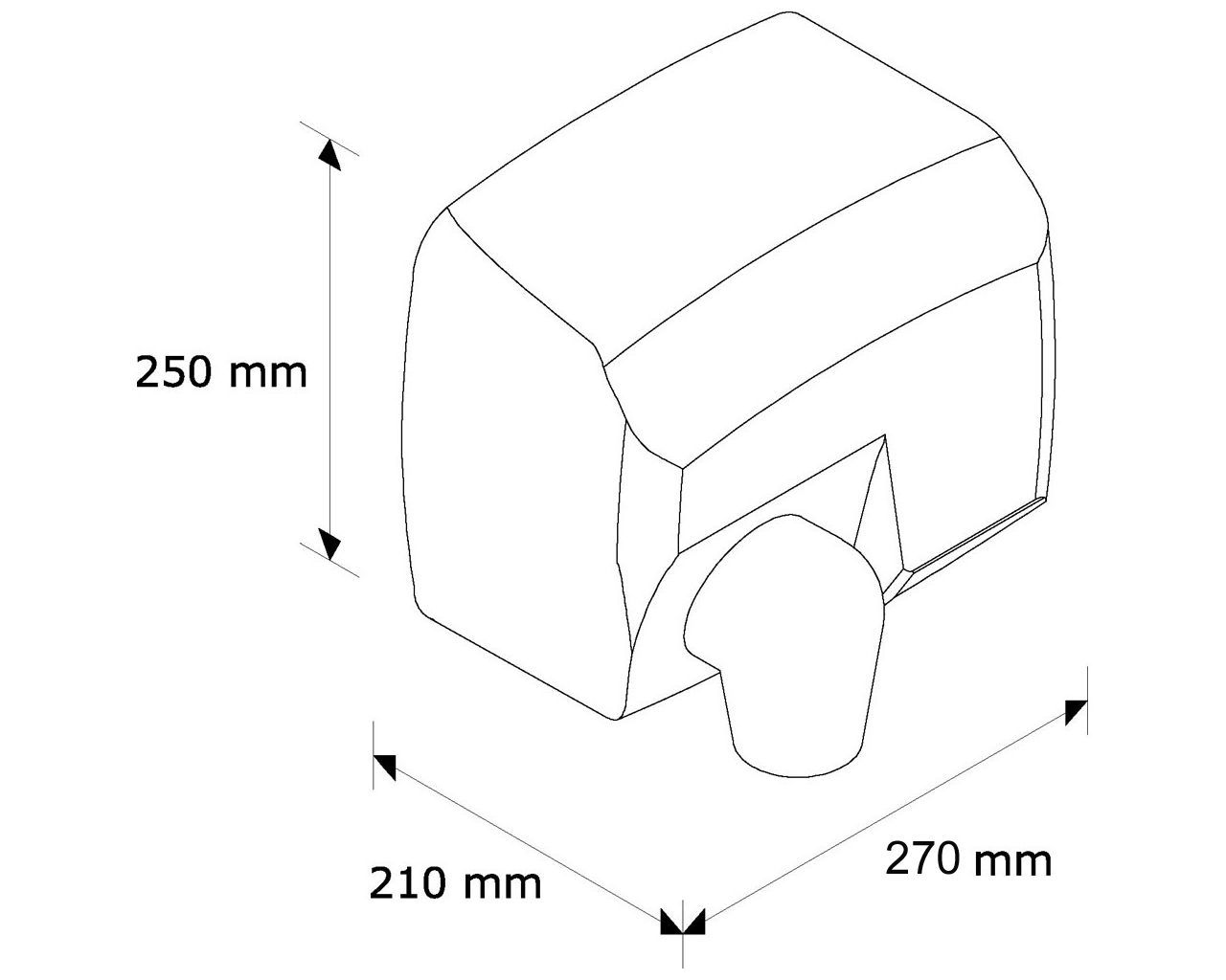 EIP188 Сушилка для рук SANIFLOW PLUS, полированная сталь Merida  - Вид №1