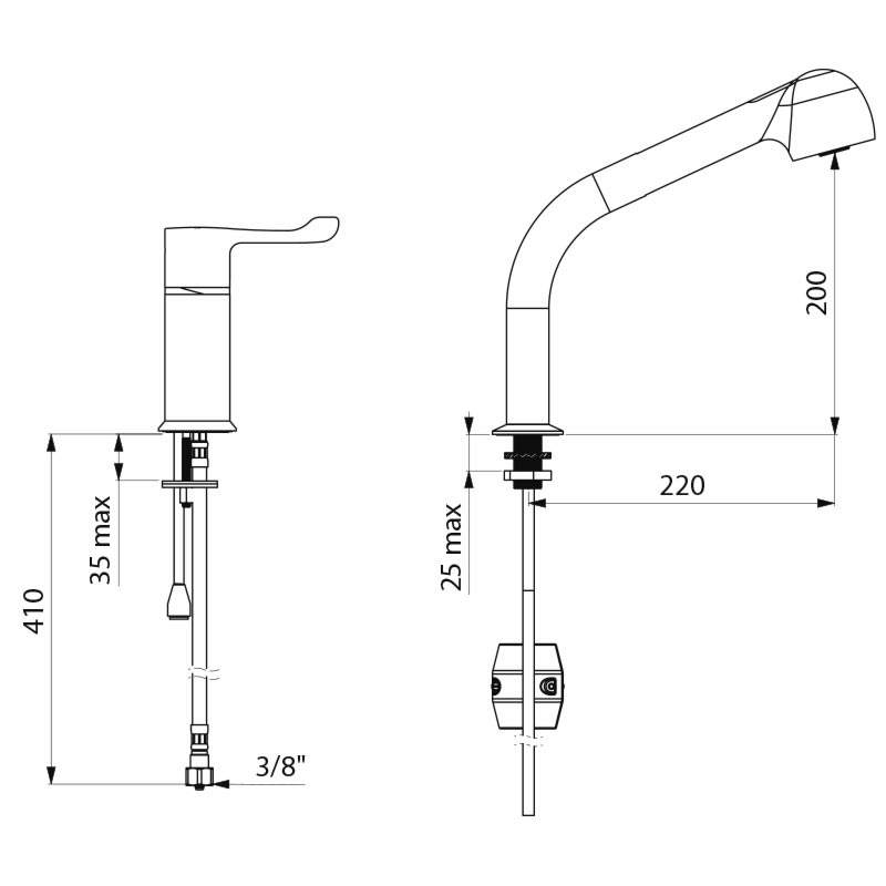 H9613 Термостатический комплект для мойки SECURITHERM DELABIE  - Вид №1