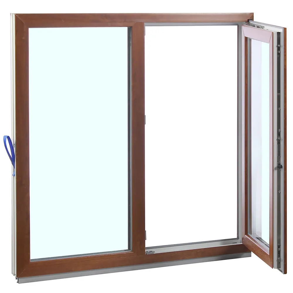 Окно ПВХ двухстворчатое, 120x100 см, глухое/поворотно-откидное правое DECEUNINCK STLM-2036068 - Вид №1