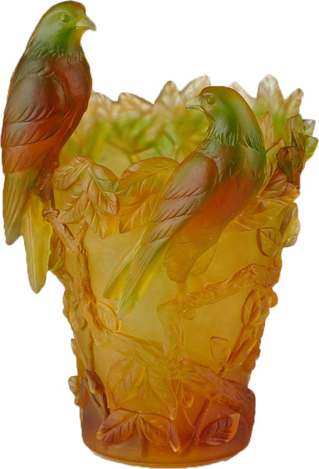 10674617 Cristal de Paris Ваза Cristal de Paris Попугаи 20см, хрусталь Хрусталь 