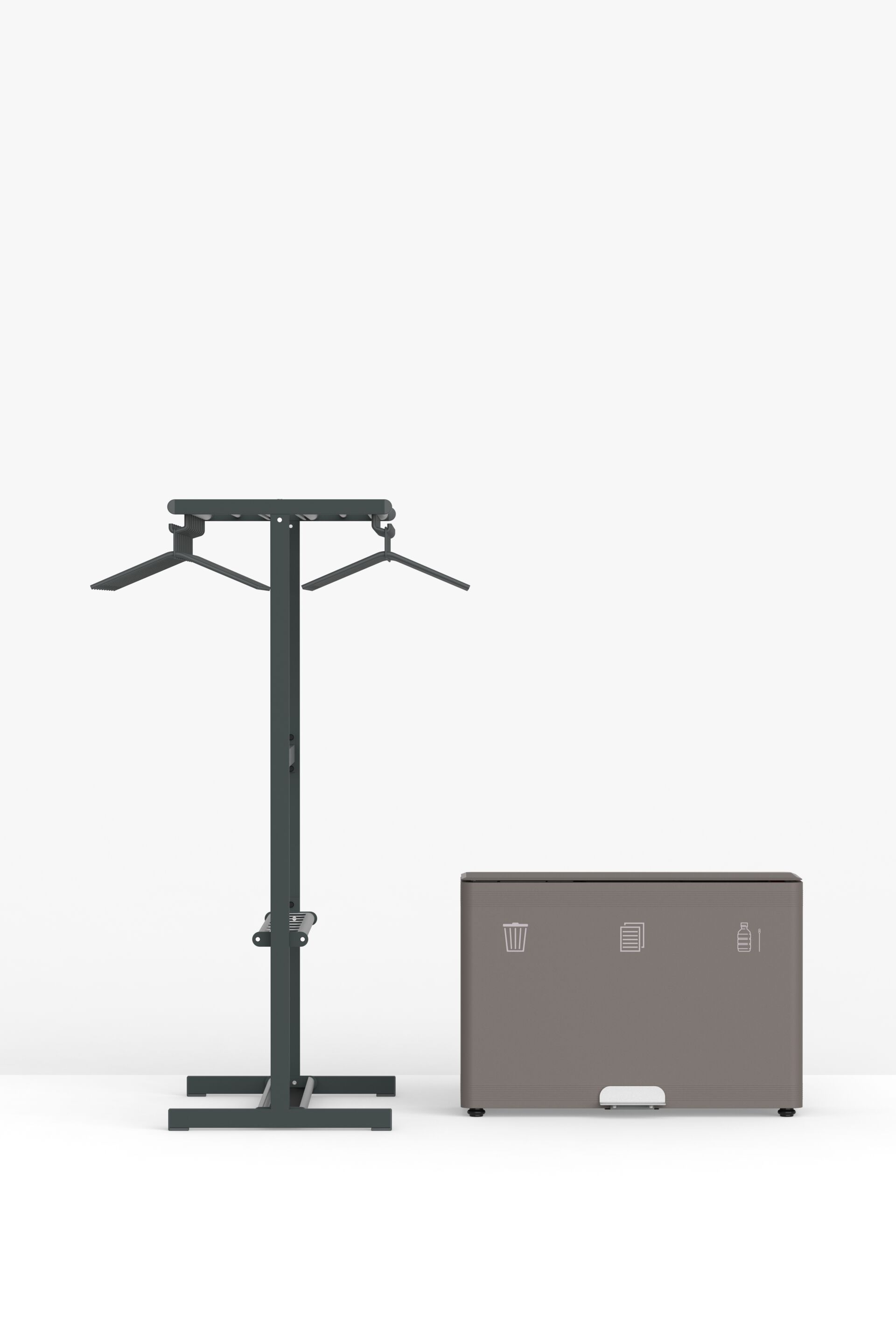 Стальная вешалка с порошковым покрытием с держателем зонта FUNCTIONALS Tertio ARCH-00106150 - Вид №4