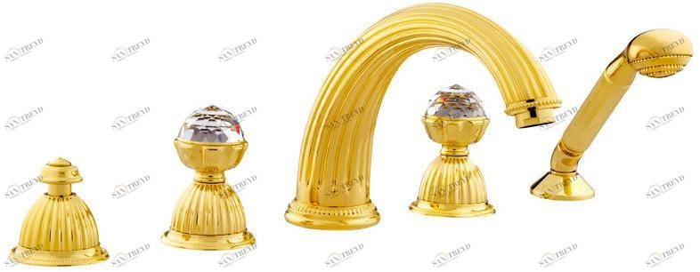 Bronces Mestre Комплект для ванны с 5 отверстиями, украшенный кристаллами swarovski® Artica sun-id-1460841
