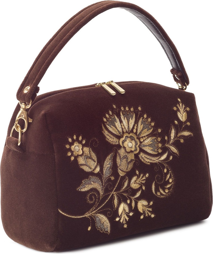 10660423 Торжокские золотошвеи Сумка "Васелина" бархат Разм. 15*22*11 Мод. 888 Рис. 2545 Бархат 