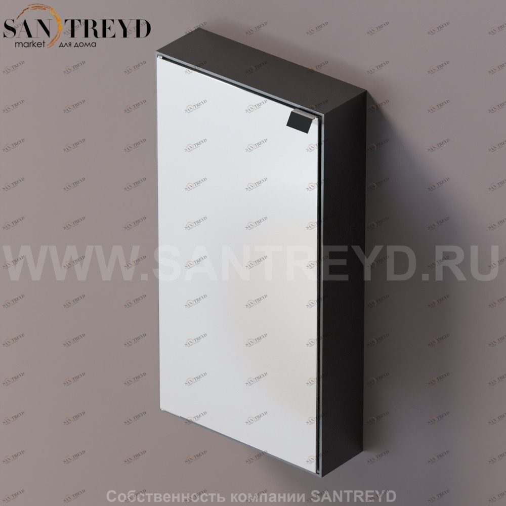 Agape 4x4 Шкаф с зеркалом 80 см в коробе из крашеного алюминия черный A4X4290E