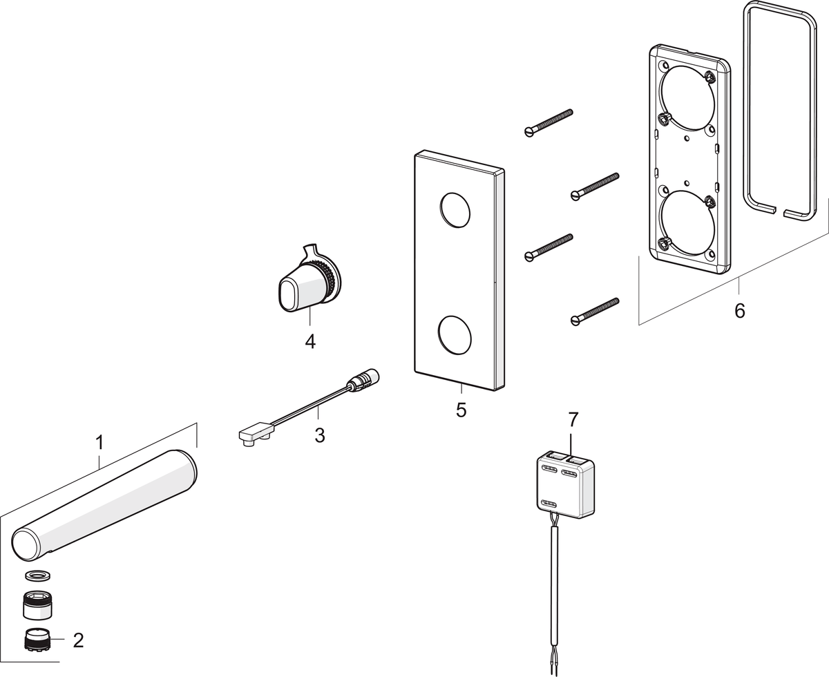 Oras 2207C Панель смесителя для умывальника, 230/12 V 2207C Signa Хром  - Вид №5