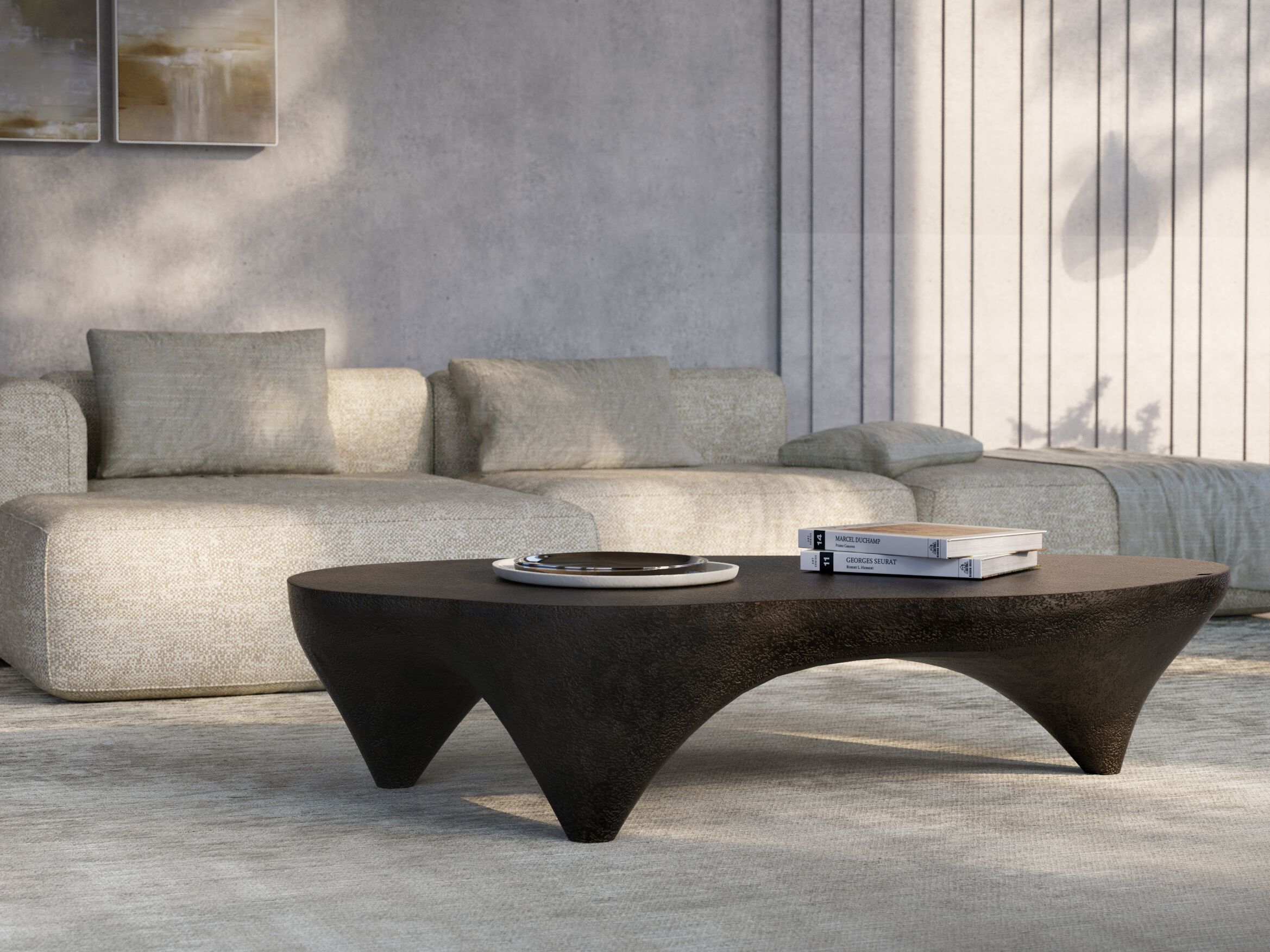 Журнальный столик из стекловолокна GANSK слоновая кость ARCH-00031983