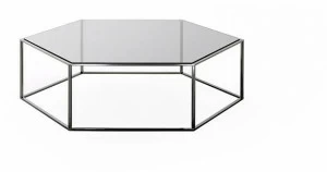 Desalto Шестиугольный журнальный столик из стали и хрусталя