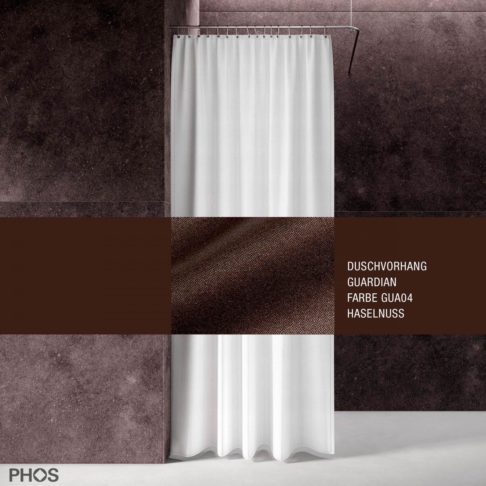 DV-GCS200-210-GUA04 Занавеска для душа Guardian, длина 200 см, ширина 210 см. фундук PHOS 