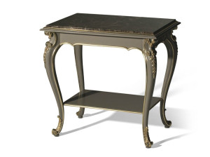 Лакированный журнальный столик с мраморной столешницей