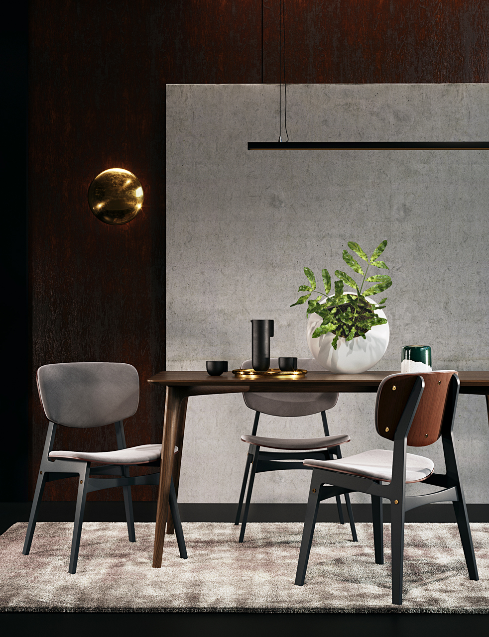 Мягкий стул SID Тёмная берёза / Морская волна / Ткань категория 2, арт. 007 THE IDEA  210642 Зеленый  - Вид №4