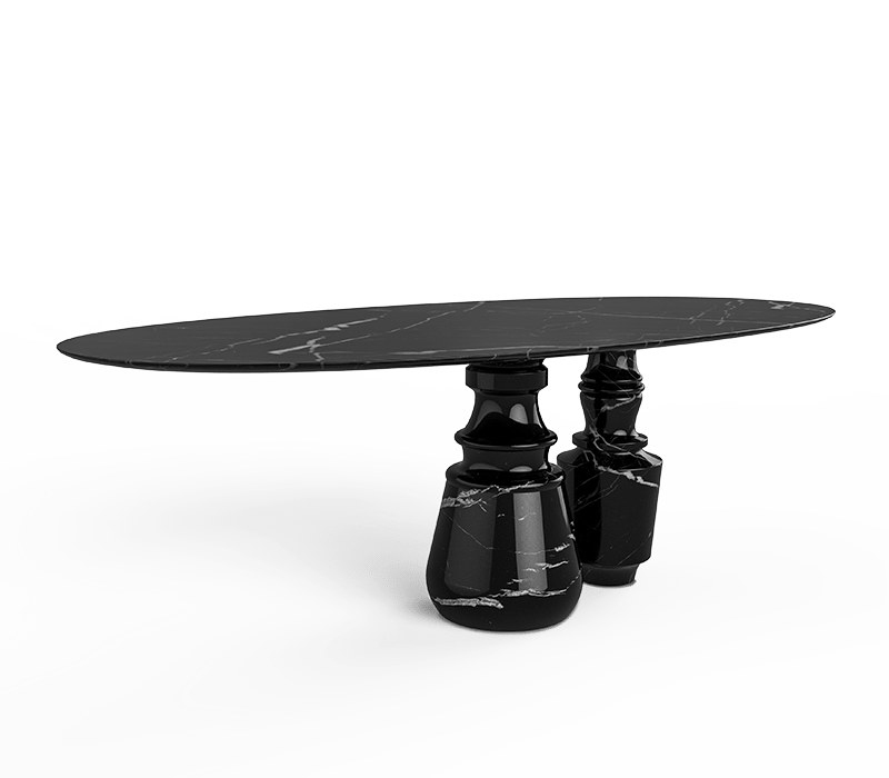 0-155 Овальный обеденный стол Pietra nero marquina Boca Do Lobo  - Вид №4