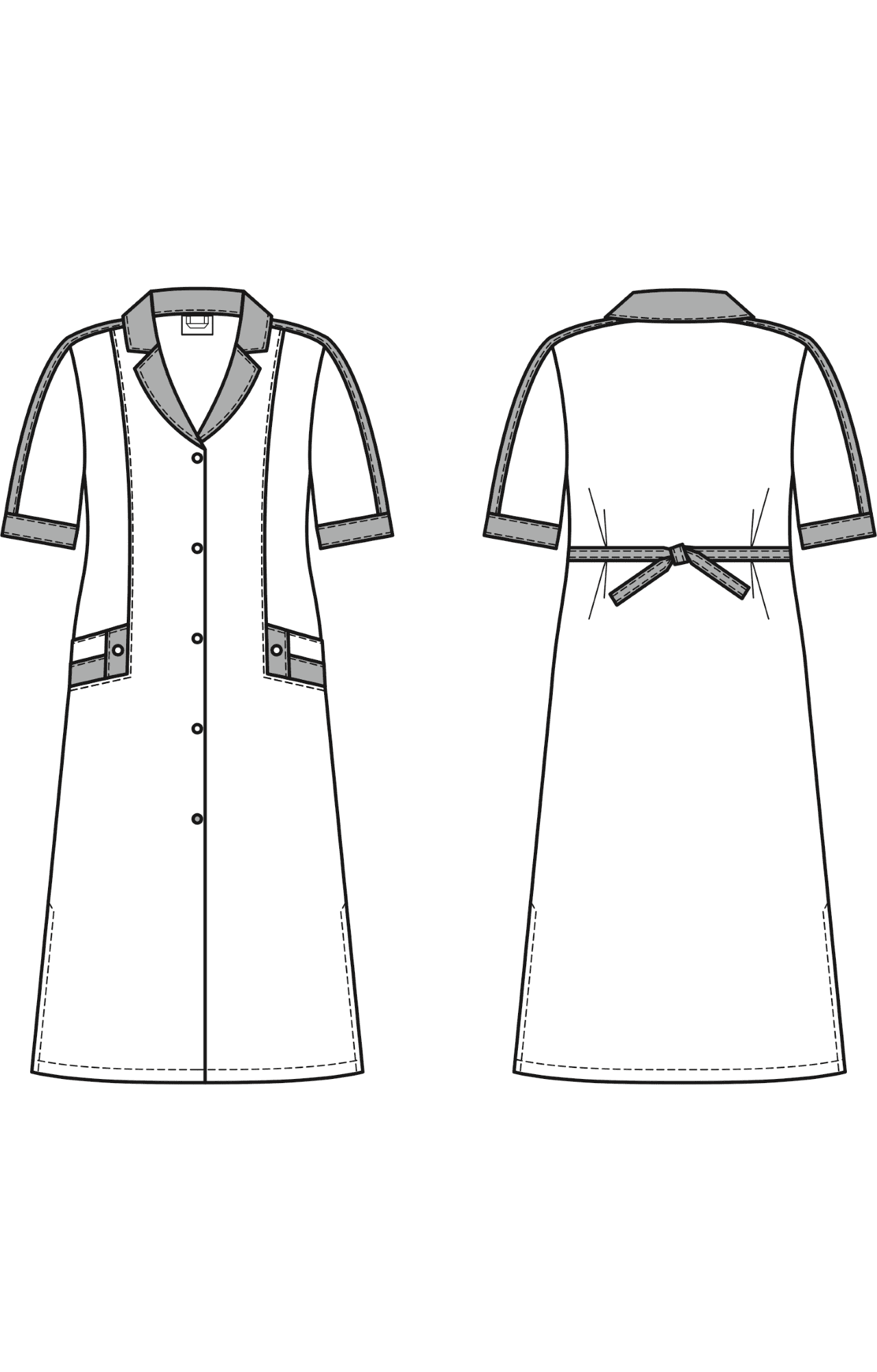 62845 Халат "Радуга NEW" короткий рукав голубой василек  Одежда для обслуживающего персонала  размер 44 Спецодежда  - Вид №2