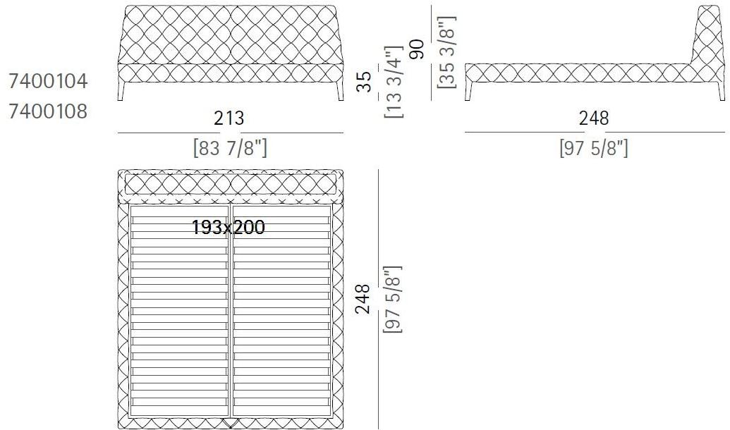 Arketipo Двуспальная кровать с тафтинговым изголовьем Windsor sun-id-1505114 - Вид №8